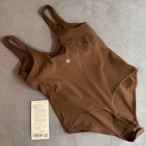 Lululemon Align Bodysuit Java 6 Basic Staple Capsule Basic Neutral Brown - Picture 2 of 9
